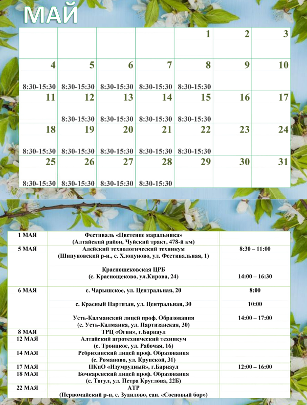 График экспресс-тестирования на ВИЧ в мае